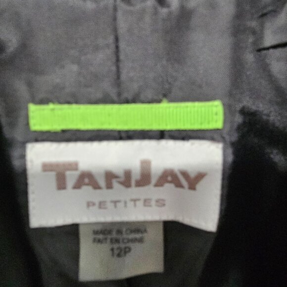 Tanjay Black Blazer Retro Office Business Minimalist 12P NWT - Picture 8 of 11
